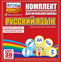Динамические раздаточные пособия. Русский язык (веера). Читаем по слогам (слоги из двух букв). Конструируем слова (слоги из двух и трех букв). - fgospostavki.ru - Муравленко