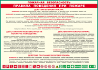 Таблица "Пожарная безопасность. Правила поведения при пожаре" (100х140 сантиметров, винил) - fgospostavki.ru - Муравленко