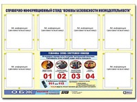 Стенд информационный "Основы безопасности жизнедеятельности" (80*110, 6 карманов) - fgospostavki.ru - Муравленко