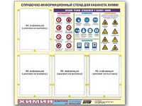 Стенд информационный "Правила техники безопасности в кабинете химии" (80х75, 4 кармана) - fgospostavki.ru - Муравленко