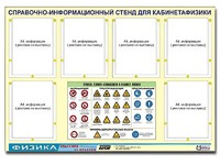 Стенд информационный "Правила техники безопасности в кабинете физики" (80х110, 6 карманов) - fgospostavki.ru - Муравленко