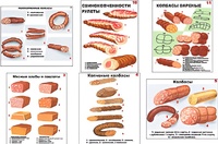 Плакаты ПРОФТЕХ "Ассортимент колбасной и мясной продукции" (11 пл, винил, 70х100) - fgospostavki.ru - Муравленко