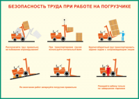 Таблица "Безопасность труда при работе на погрузчике" (100х140 сантиметров, винил) - fgospostavki.ru - Муравленко