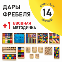 Игровой набор Дары Фребеля 14 модулей с методическим пособием (1 книга) - fgospostavki.ru - Муравленко
