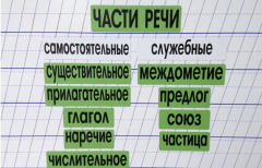 Набор магнитных карточек "Части речи" (фон зелёный) - fgospostavki.ru - Муравленко