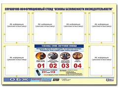 Стенд информационный "Основы безопасности жизнедеятельности" (80*110, 6 карманов) - fgospostavki.ru - Муравленко