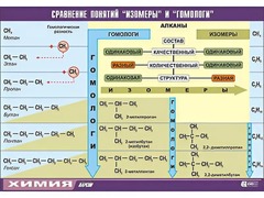 Таблица демонстрационная "Сравнение понятий изомер и гомолог" (винил 70x100) - fgospostavki.ru - Муравленко