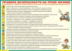 Таблица "Правила безопасности на уроке физики" (100х140 сантиметров, винил) - fgospostavki.ru - Муравленко