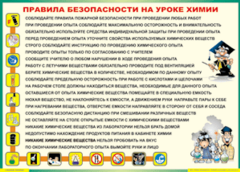 Таблица "Правила безопасности на уроке химии" (100х140 сантиметров, винил) - fgospostavki.ru - Муравленко