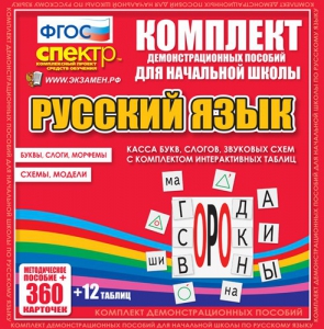 Динамические раздаточные пособия. Русский язык (комплект демонстрационных материалов). Касса букв, слогов, звуковых схем с набором интерактивных таблиц. - fgospostavki.ru - Муравленко