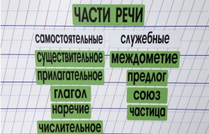 Набор магнитных карточек "Части речи" (фон зелёный) - fgospostavki.ru - Муравленко