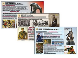 Комплект таблиц по истории "История России XX - XXI вв." раздаточные (цветные, ламинированные, А4, 12 штук) - fgospostavki.ru - Муравленко