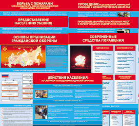 Комплект таблиц "Основы гражданской обороны (МЧС РФ)" 13 штук. - fgospostavki.ru - Муравленко