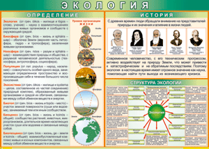 Таблица "Экология. Определения и история" (100х140 сантиметров, винил) - fgospostavki.ru - Муравленко