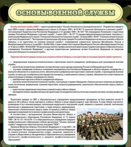 Стенд "Основы военной службы" - fgospostavki.ru - Муравленко