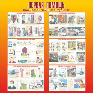Стенд "Первая помощь при чрезвычайных ситуациях" - fgospostavki.ru - Муравленко