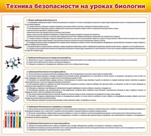 Стенд "Техника безопасности на уроках биологии" Вариант 2 - fgospostavki.ru - Муравленко