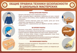 Стенд "Общие правила техники безопасности в школьных мастерских" - fgospostavki.ru - Муравленко