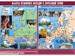 Таблица демонстрационная "Объекты всемирного наследия в Зарубежной Европе" (винил 100*140) - fgospostavki.ru - Муравленко