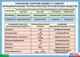 Таблица. Сравнение понятий изомер и гомолог. Функциональные группы классов органических веществ. - fgospostavki.ru - Муравленко