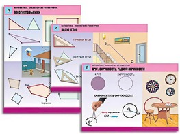 Комплект таблиц "Математика. Знакомство с геометрией" (6 таблиц, формат А1, ламинированные) - fgospostavki.ru - Муравленко