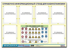 Стенд информационный "Правила техники безопасности в кабинете физики" (80х110, 6 карманов) - fgospostavki.ru - Муравленко
