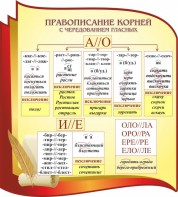 Стенд "Правописание корней с чередованием гласных" - fgospostavki.ru - Муравленко